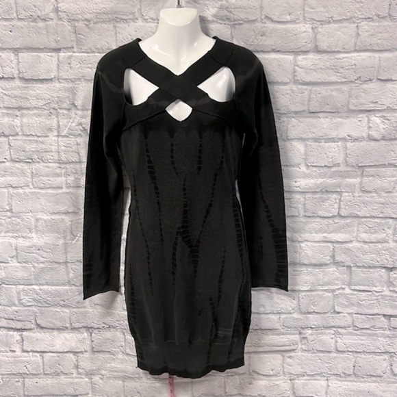 All Saints • Black Tie Dye Plexi Dress Cut Out 10 - Picture 2 of 9